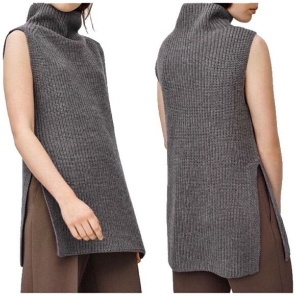 Aritzia Sweaters - Aritzia-Drundal Dark Grey Sleeveless Knit Sweater